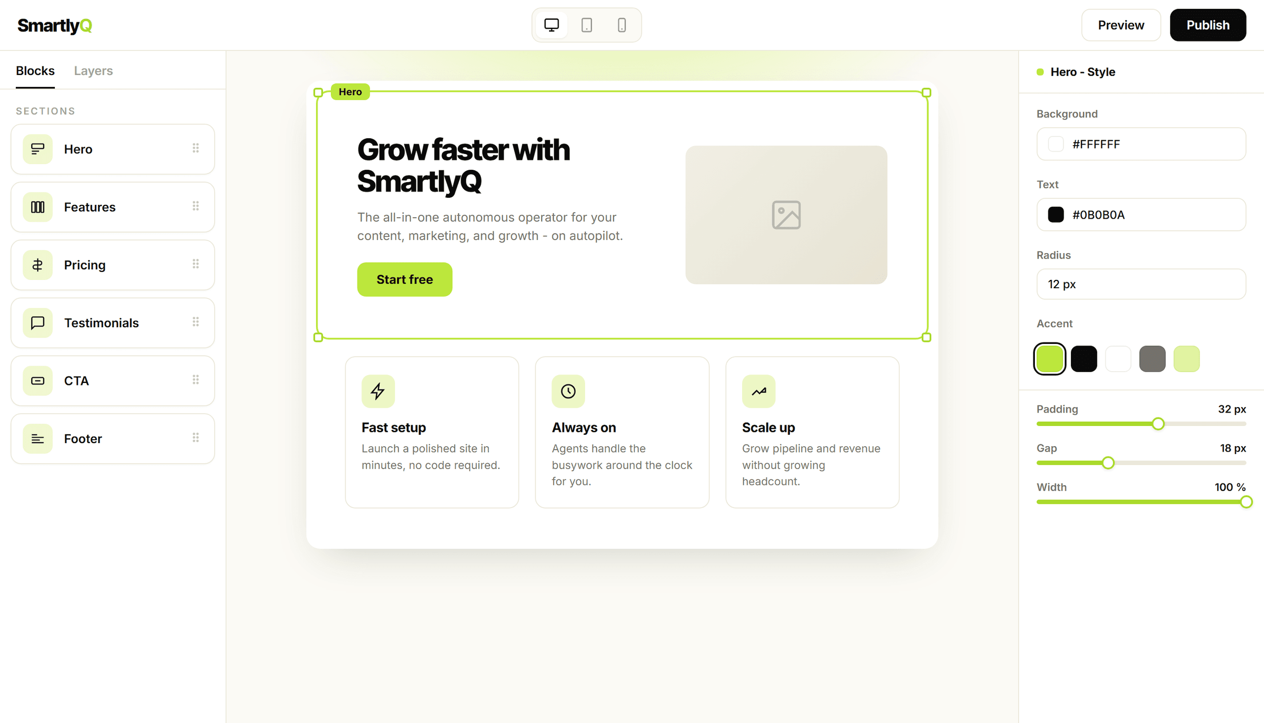 SmartlyQ Web Builder